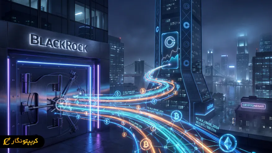 انتقال سنگین بیت کوین و اتریوم بلک‌راک به کوین بیس توجه بازار را برانگیخت